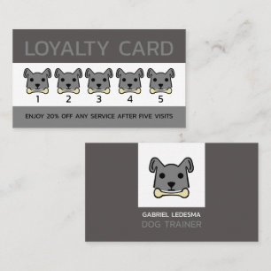 Tarjeta De Fidelización Gris Dog, negocios de entrenamiento de perros