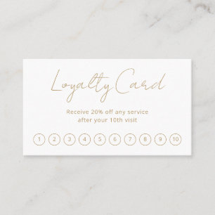 Tarjeta De Fidelización Guión elegante simple Minimalista oro moderno