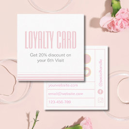 Tarjeta De Fidelización Guión Rosa Moderno y blanco