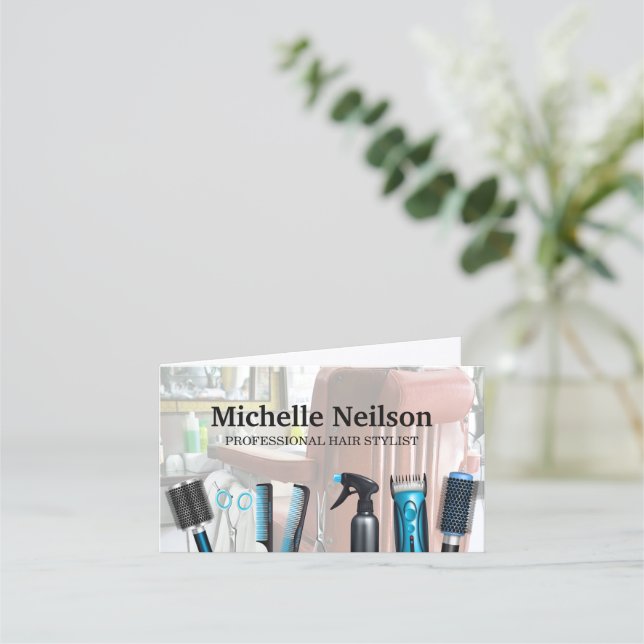 Tarjeta De Fidelización Hair Salon | Herramientas de Estilos de pelo (Anverso)