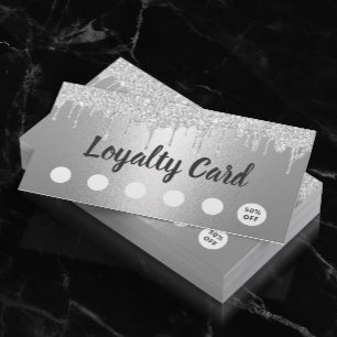 Tarjeta De Fidelización Hair Stylist Makeup Artist Artist Silver Drialty