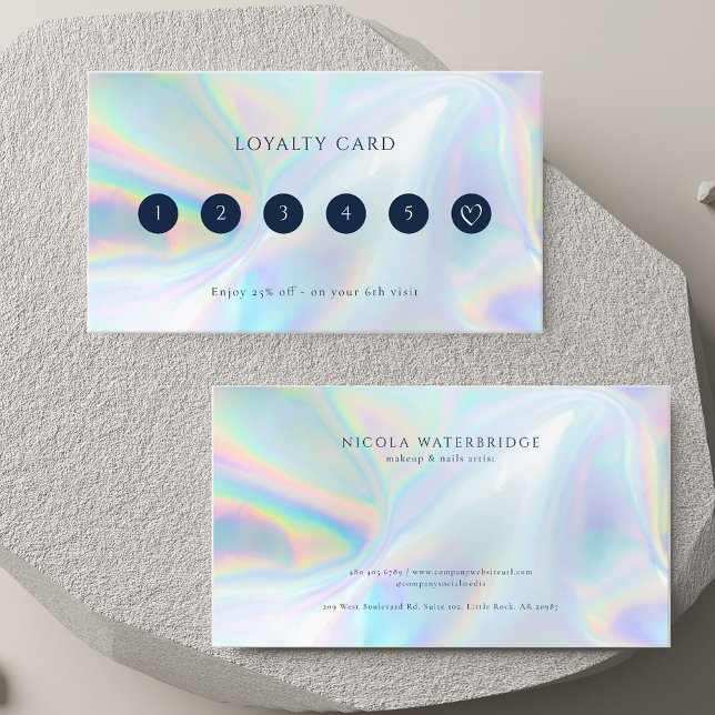 Tarjeta De Fidelización Hair y Makeup Negocios irlandeses (Hair and Makeup Iridescent Business Loyalty Card)