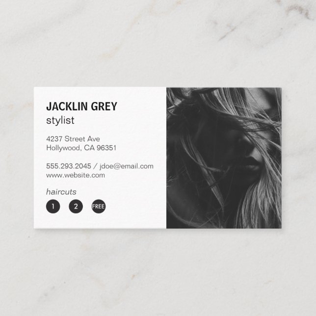 Tarjeta De Fidelización Hairstylista | Moderno (Anverso)
