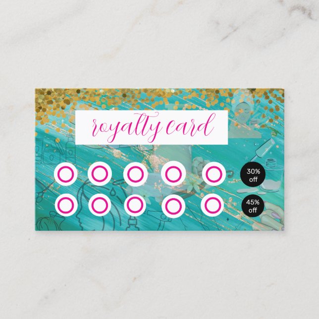 Tarjeta De Fidelización Hearts Beauty Salon Spa Loyalty (Anverso)