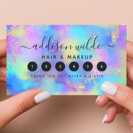 Tarjeta De Fidelización Holografía Sparkle Opal Iriending Business