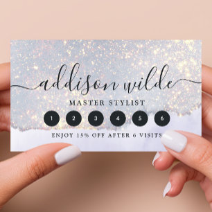 Tarjeta De Fidelización Holográfico Purpurina púrpura de lujo Glam irlandé