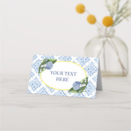 Tarjeta De Fidelización Hydrangeas Blue Tile Food Tile Place Card