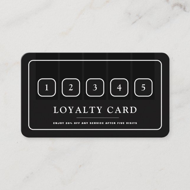 Tarjeta De Fidelización Icono profesional en blanco y negro (Anverso)