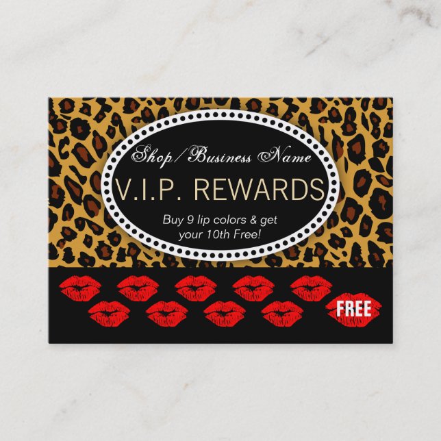 Tarjeta De Fidelización Impresión clásica de leopardo - Premios de lealtad (Anverso)
