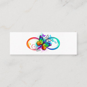Tarjeta De Fidelización Infinidad brillante con la mariposa arcoiris