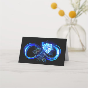 Tarjeta De Fidelización Infinito brillante con rosa azul