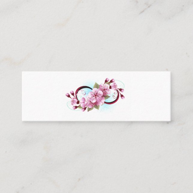 Tarjeta De Fidelización Infinito con las flores de flores de Sakura Blosso (Anverso)