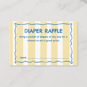 Tarjeta De Fidelización Inserto de rifa de pañales para baby shower Yellow