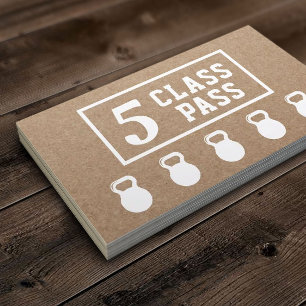 Tarjeta De Fidelización Instructor de fitness 5 Clase Paso Lealtad Rustica