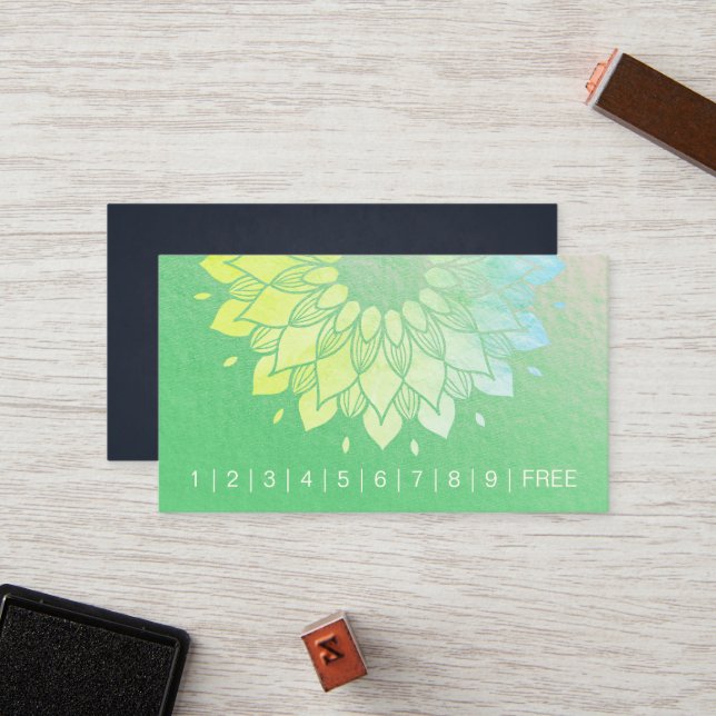 Tarjeta De Fidelización Instructor de mediación de yoga Mandala Loyalty Pu (Anverso/Reverso In Situ)