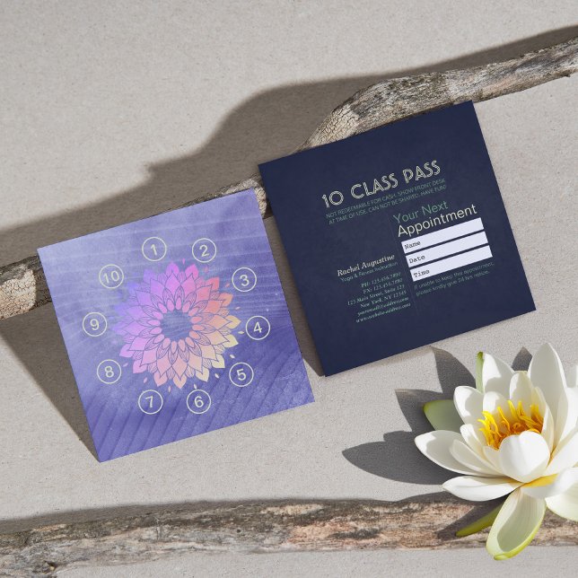 Tarjeta De Fidelización Instructor de Meditación de Yoga 10 Clase (Subido por el creador)