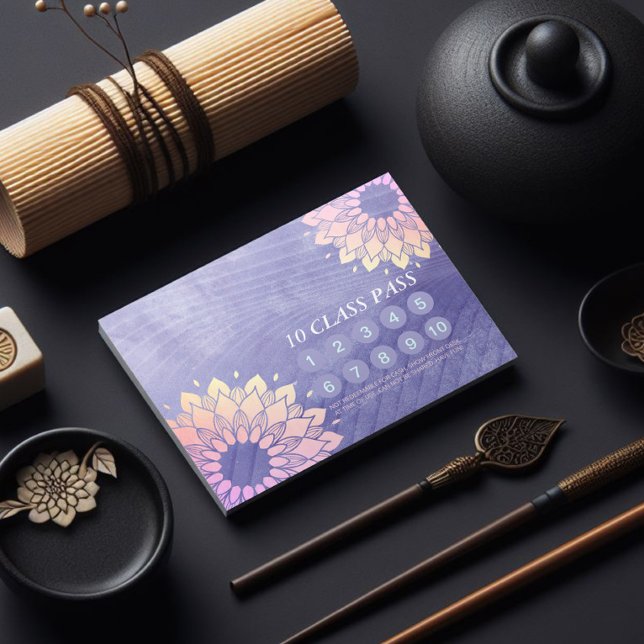 Tarjeta De Fidelización Instructor de Meditación de Yoga 10 Clase (Subido por el creador)