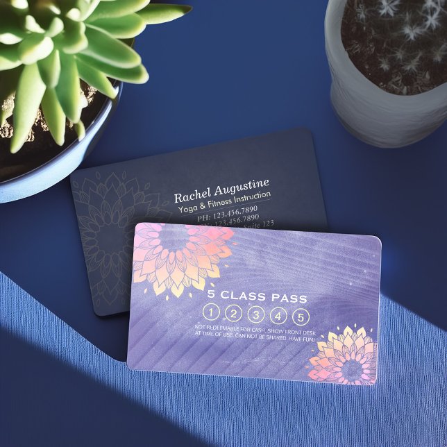 Tarjeta De Fidelización Instructor de Meditación de Yoga 5 Clase (Subido por el creador)