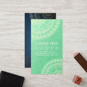 Tarjeta De Fidelización Instructor de Meditación de Yoga Gold Mandala Clas