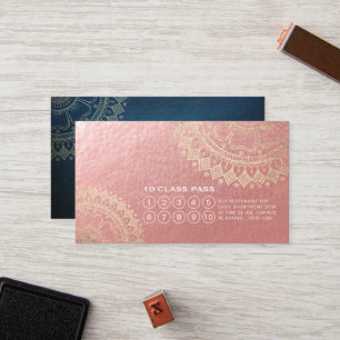 Tarjeta De Fidelización Instructor de Meditación de Yoga Gold Mandala Clas