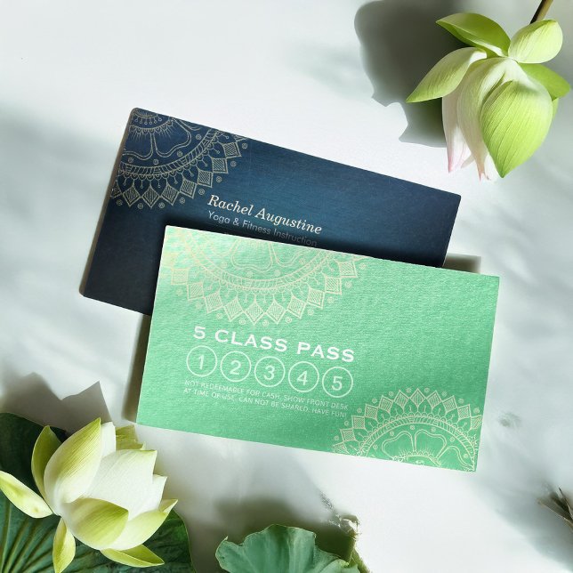 Tarjeta De Fidelización Instructor de Meditación de Yoga Gold Mandala Clas (Subido por el creador)