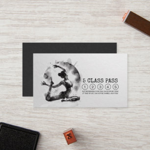 Tarjeta De Fidelización Instructor de Reiki Yoga Pose Black Class Pass