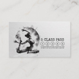Tarjeta De Fidelización Instructor de Reiki Yoga Pose Black Class Pass