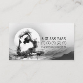 Tarjeta De Fidelización Instructor de Reiki Yoga Pose Black Class Pass