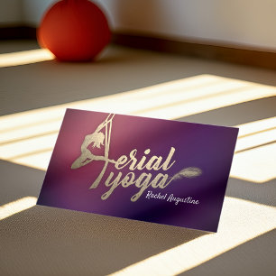 Tarjeta De Fidelización Instructor de yoga aéreo Pilates Fitness Purple Go