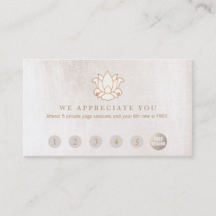 Tarjeta De Fidelización Instructor de yoga Lotus Lealtad del cliente 6 Pun