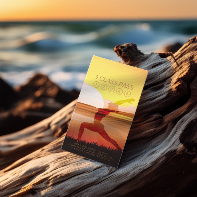 Tarjeta De Fidelización Instructor de Yoga Media Luna de Amanecer Pose 5 C (Subido por el creador)