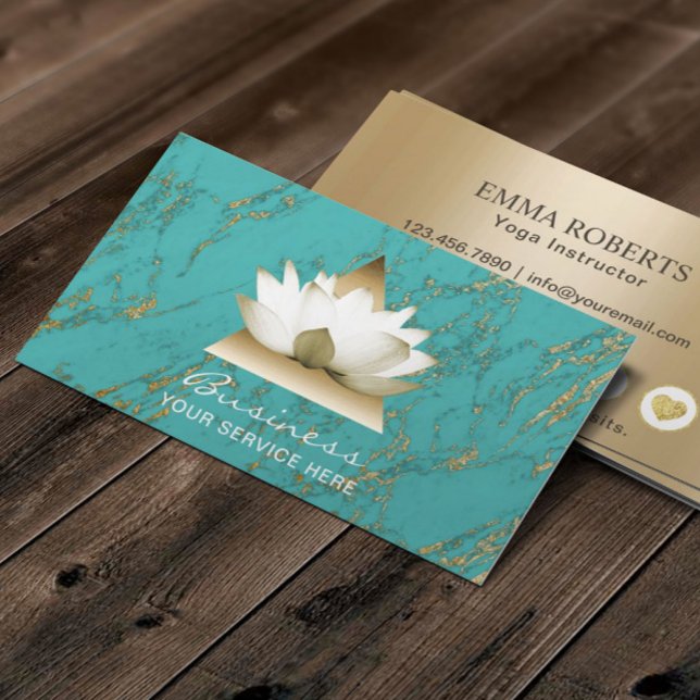 Tarjeta De Fidelización Instructor de Yoga Oro Lealtad Turquesa Lotus (Subido por el creador)