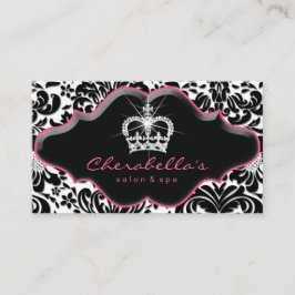 Tarjeta De Fidelización Joyería Princesa Crown Floral Damask Lealty Card.