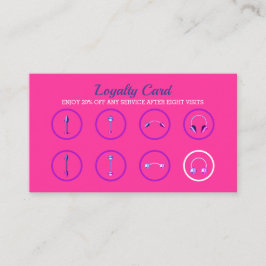 Tarjeta De Fidelización Joyería rosa Neon Estilish Body Piercing