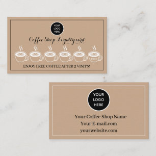 Tarjeta De Fidelización Kraft Coffee Shop Logo Business Reward Punch