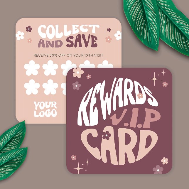 Tarjeta De Fidelización La diversión Groovy Retro 70 enciende salón de bel (Stand out with these trendy and chic Business Rewards Cards. Featuring groovy 70s style design)