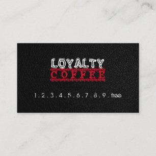 Tarjeta De Fidelización La fidelidad del pinchazo de cuero del café