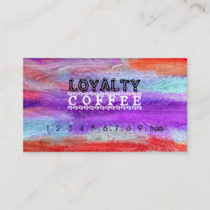Tarjeta De Fidelización La lealtad del café Punch Colorful Moderne Wood #9