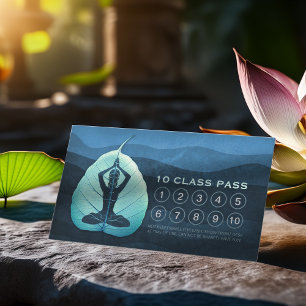 Tarjeta De Fidelización La meditación del profesor YOGA Pose Bodhi Leaf Cl