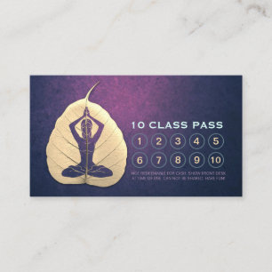 Tarjeta De Fidelización La meditación del profesor YOGA Pose Bodhi Leaf Cl