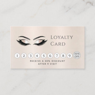 Tarjeta De Fidelización La perla lujosa elegante luce los ojos de maquilla