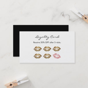 Tarjeta De Fidelización Labios elegantes del oro de la lealtad del artista