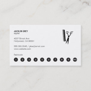 Tarjeta De Fidelización Lágrimas y peine (tarjeta perforadora 10)