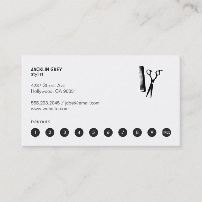 Tarjeta De Fidelización Lágrimas y peine (tarjeta perforadora 10) (Anverso)