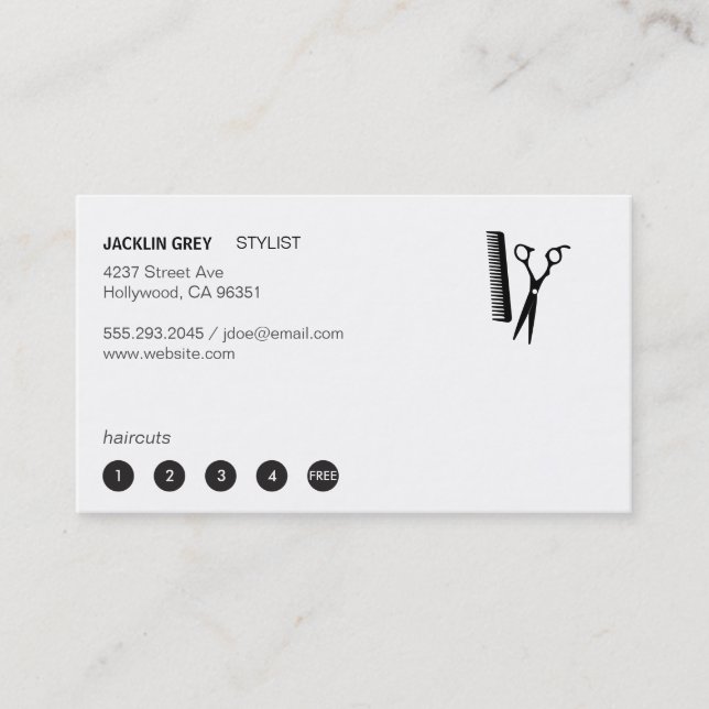 Tarjeta De Fidelización Lágrimas y peine (tarjeta perforadora 5) (Anverso)