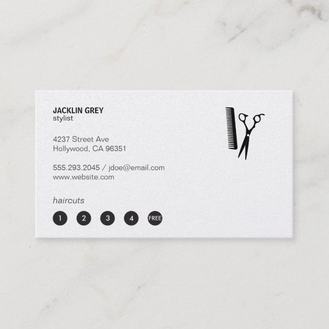 Tarjeta De Fidelización Lágrimas y peine (tarjeta perforadora 5) (Anverso)