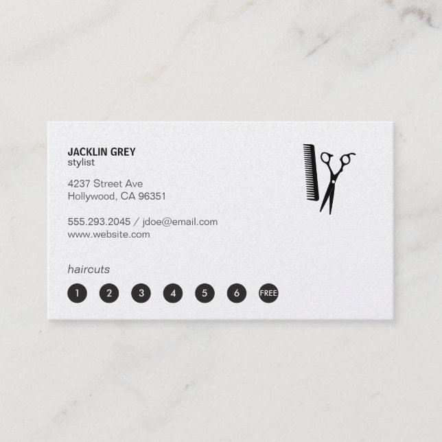 Tarjeta De Fidelización Lágrimas y peine (tarjeta perforadora 7) (Anverso)