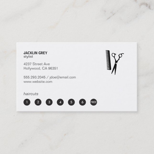 Tarjeta De Fidelización Lágrimas y peine (tarjeta perforadora 7) (Anverso)