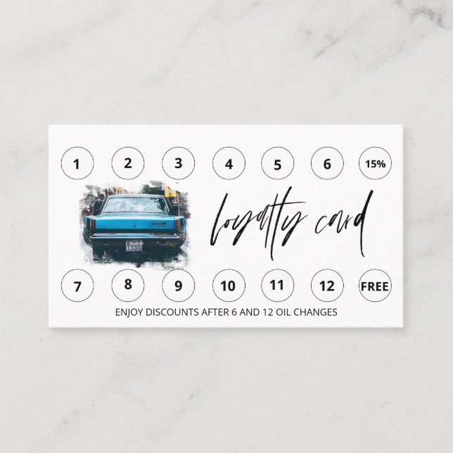 Tarjeta De Fidelización *~* Lavado de coches - Lube QR LOGO Recompensas Gr (Anverso)