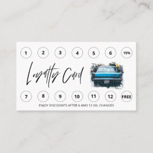 Tarjeta De Fidelización *~* Lavado de coches - Recompensas de LOGO QR del